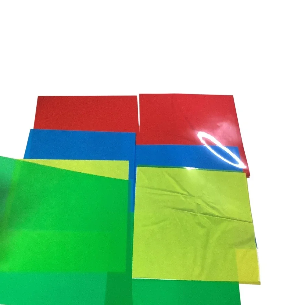 Colored Transparent Plastic Sheets Assorted‎ Red Blue Green Yellow Craft Film
